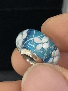 👍👍PANDORA Blue Bloom Murano Glass Charm